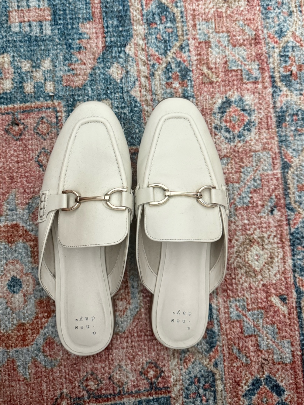 Target Cream Leather Slip-On Horsebit Mules